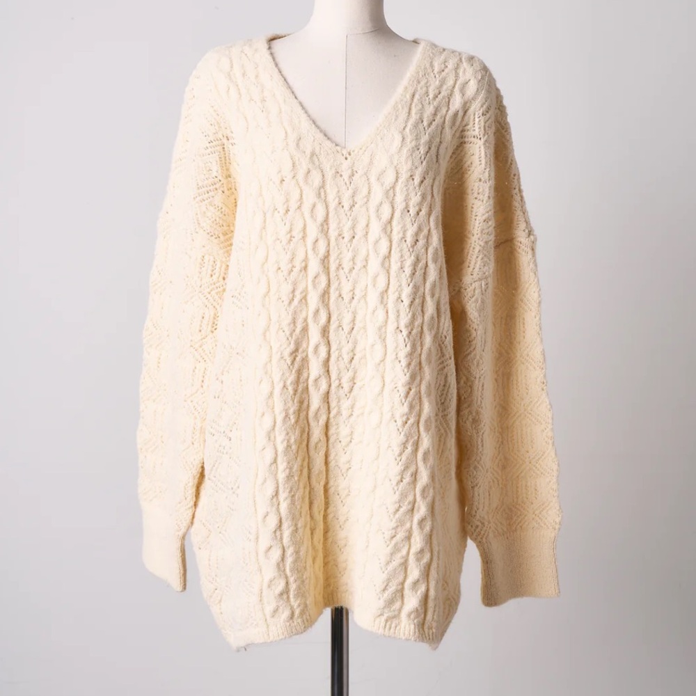 Storets Hailey Chunky Sweater Dress Cream